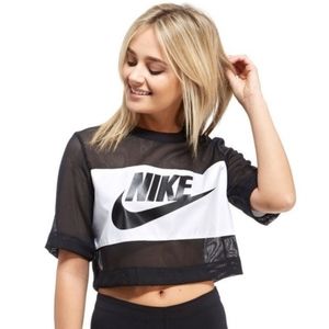 Nike mesh crop top black